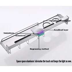 Nw 1776 Support de cuisine sans poinçon, porte-couteau Space en aluminium, support de rangement de cuisine multifonctionnel en aluminium pour barrière latérale