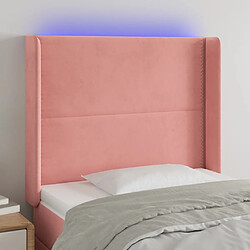 Maison Chic Tête de lit moderne à LED lumineuse pour chambre - Décoration de lit Rose 103x16x118/128 cm Velours -MN57442