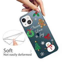 Coque en TPU antichoc, motif de Noël, antichute pour votre iPhone 14 Plus - bonhomme de neige