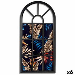 Gift Decor Porte photos mural Fenêtre Noir verre Plastique 34,5 x 2,5 x 69,5 cm (6 Unités)