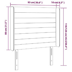 Acheter vidaXL Tête de lit avec oreilles Gris foncé 93x16x118/128 cm Tissu