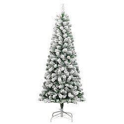 vidaXL Sapin de Noël artificiel à charnières avec neige floquée 180 cm