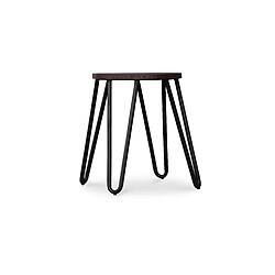 ICONIK INTERIOR Tabouret Hairpin - 42cm - Bois foncé et métal Bronze