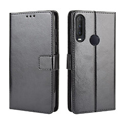 Etui en PU spécial peau de cheval fou avec sangle noir pour votre Alcatel 1S (2020)/1V (2020)/3L (2020)