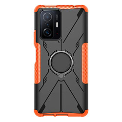 Coque en TPU anti-rayures, anti-chutte avec béquille annulaire réglable pour votre Xiaomi 11T Pro 5G/11T 5G - orange