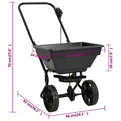 vidaXL Distributeur de sel PVC et acier 92 x 46 x 70 cm 15 L pas cher