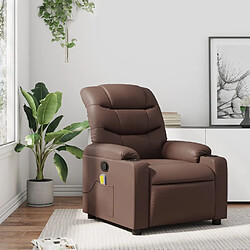 vidaXL Fauteuil de massage inclinable Marron Similicuir