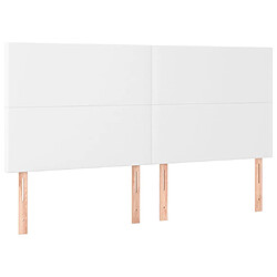 Maison Chic Lot de 4 Têtes de lit design pour chambre - Décoration de lit Blanc 100x5x78/88 cm Similicuir -MN88463