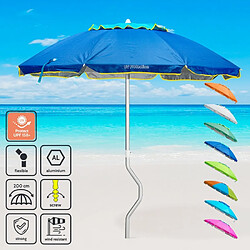 Parasol de plage aluminium leger visser protection uv GiraFacile 200 cm Afrodite