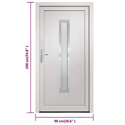 vidaXL Porte d'entrée blanc 98x190 cm PVC pas cher