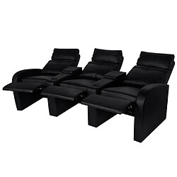 vidaXL Fauteuil inclinable à 3 places cuir synthétique noir