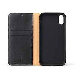 Wewoo Housse Coque Etui en cuir avec rabat horizontal pour iPhone XRavec porte-cartes et noir pas cher