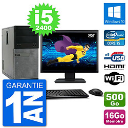 PC Dell 3010 MT Ecran 22" i5-2400 RAM 16Go Disque Dur 500Go HDMI Windows 10 Wifi - Occasion