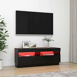 Avis Maison Chic Meubles TV avec lumières LED - Banc TV pour salon noir 100x35x40 cm -MN66587