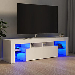 Maison Chic Meubles TV avec lumières LED - Banc TV pour salon Blanc brillant 140x36,5x40 cm -MN47976