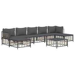 Avis Maison Chic Salon de jardin 8 pcs + coussins - Mobilier/Meubles de jardin - Table et chaises d'extérieur anthracite résine tressée -MN30862