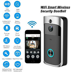 Universal Smart Video Sonnette V5 WiFi sans fil Surveillance à distance Vidéo Intercom Vision nocturne Transfrontalière(Le noir)