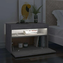 Acheter Maison Chic Table de chevet,Table de nuit,Table d'appoint pour salon avec lumières LED gris béton 60x35x40 cm -MN56647