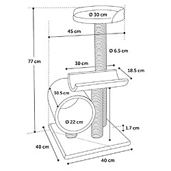 Avis FLAMINGO Arbre à chat Burt 40x40x77 cm Gris