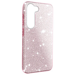 Avizar Coque Paillette pour Samsung Galaxy S23 Hybride Semi-rigide Spark Case rose