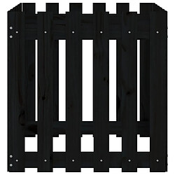 Acheter vidaXL Jardinière avec design de clôture noir 60x60x60 cm pin massif