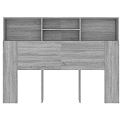 Avis Decoshop26 Tête de lit avec rangement accessoire de lit table de chevet étagère 140 x 19 x 103,5 cm MDF gris TDL0200009