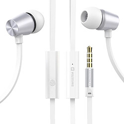 Écouteurs Filaires Jack 3.5mm Intra-auriculaires Télécommande Swissten Blanc