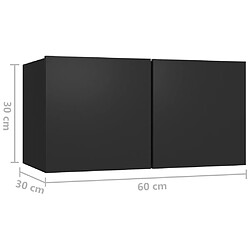 vidaXL Meubles TV suspendus 3 pcs Noir 60x30x30 cm pas cher