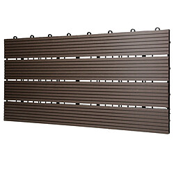 Acheter Ecd Germany WPC carreaux de sol 60x30cm 1 m² aspect bois jardin piscine patio marron foncé