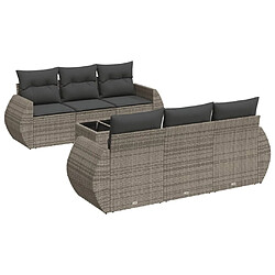 Maison Chic Salon de jardin avec coussins 7 pcs | Ensemble de Table et chaises | Mobilier d'Extérieur gris résine tressée -GKD11250