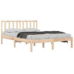 Avis Maison Chic Lit adulte - Lit simple Cadre de lit,Structure du lit Contemporain Bois de pin massif 200x200 cm -MN12377