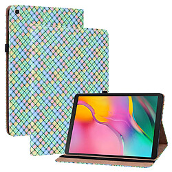 Etui en PU texture tissée avec support et porte-cartes multicolore pour votre Samsung Galaxy Tab A 10.1 (2019) T510/T515