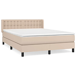 vidaXL Sommier à lattes de lit avec matelas Cappuccino 140x200 cm