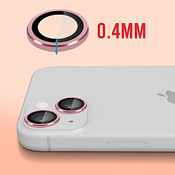 Avizar Film caméra iPhone 14 et 14 Plus Verre trempé 9H 0.4mm Transparent Contour rose pas cher