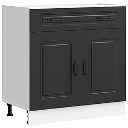 vidaXL Armoire de cuisine Kalmar noir bois d'ingénierie