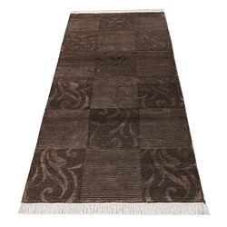 Avis Vidal Tapis de couloir en laine 201x79 brun Darya