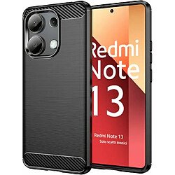 Xeptio Coque protection noire style Carbone pour Xiaomi Redmi Note 13 4G souple Antichoc