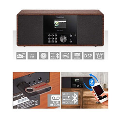 Radio lecteur CD USB DIRAS24 Radio multifonctionnelle DAB+ FM Internet Bluetooth Wood Look Écran couleur TFT 