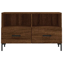 Maison Chic Meuble TV scandinave - Banc TV pour salon Chêne marron 80x36x50 cm Bois d'ingénierie -MN35991 pas cher