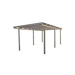 Gardenas Carport en bois et panneaux ondulés 3x5 m Budget.