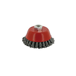 Brosse boisseau à fils d'acier torsadés 2 rangs D. 100 mm M14 - 763567 - Silverline