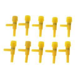 10 pcs en plastique réservoir de poissons d'aquarium 2 voies pompes de contrôle de la pompe à air jaune