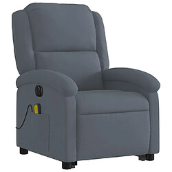 Avis Maison Chic Fauteuil Relax pour salon, Fauteuil inclinable de massage électrique gris foncé velours -GKD17172