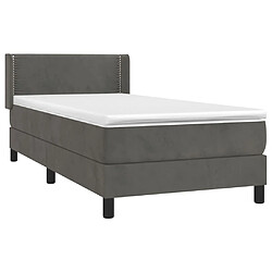 Avis Maison Chic Structures de lit + matelas,Lit à sommier tapissier avec matelas Gris foncé 100x200 cm -MN53633