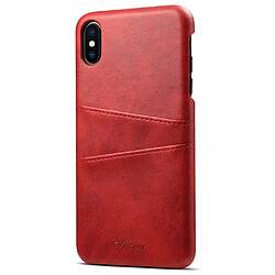 Coque en TPU + PU avec porte-cartes rouge pour votre iPhone XS Max 6.5 pouces