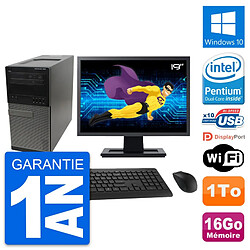 PC Tour Dell 990 Ecran 19" Intel G630 RAM 16Go Disque Dur 1To Windows 10 Wifi - Occasion