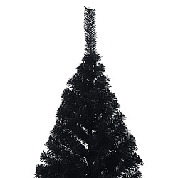 Acheter vidaXL Demi sapin de Noël artificiel avec support Noir 180 cm PVC