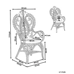 Avis Beliani Chaise de jardin CARRARA Rotin Naturel