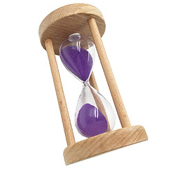 Sablier en bois rond cadre sablier pour enfants cadeau Home Decor violet 6min