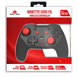 Freaks And Geeks Manette Sans Fil Noire et rouge pour Switch / Switch lite avec Cable 1M